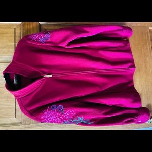 Bob Mackie Berry Colored Fleece Jacket